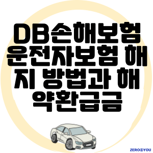 DB손해보험 운전자보험 해지 방법과 해약환급금 조회 절차 총정리