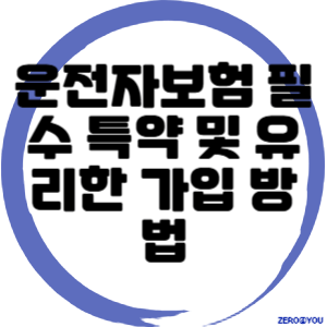 운전자보험 필수 특약 및 유리한 가입 방법