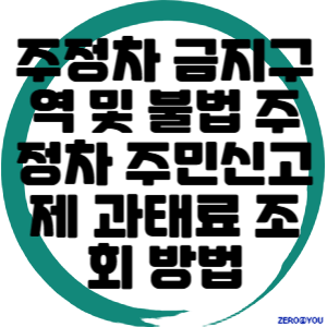 주정차 금지구역 및 불법 주정차 주민신고제 과태료 조회 방법